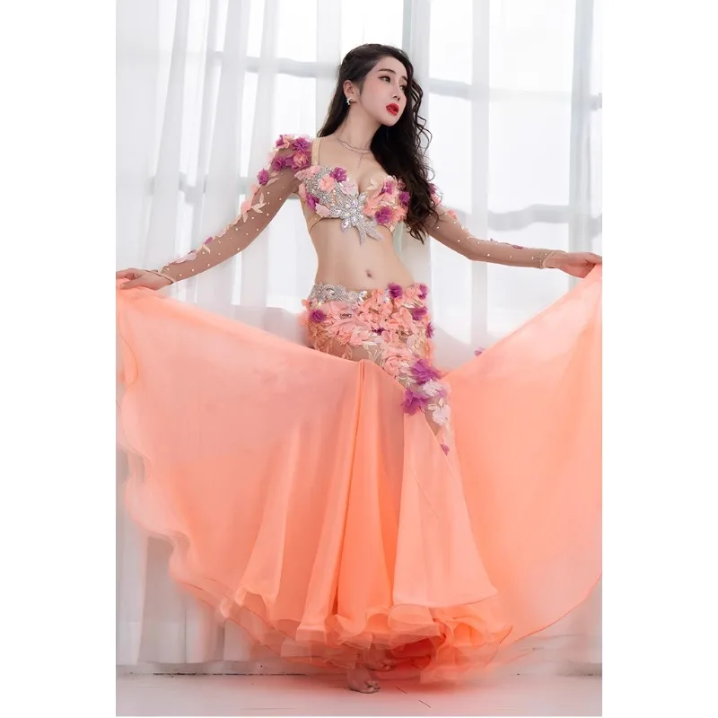 Ethnic Fashion India - カスタマイズされたベリーダンス衣装パフォーマンス衣装ロングスカートセクシーなスーツベリーダンスブラエキゾチックダンスウェアインド服女性