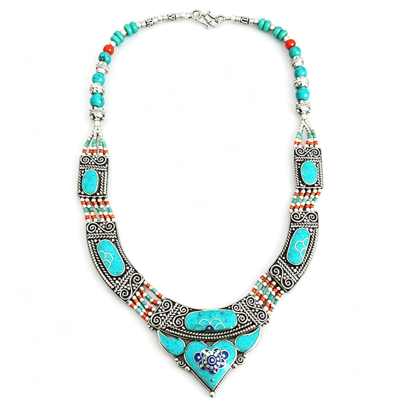 Ethnic Fashion Com - ボヘミアンヴィンテージネックレスコレクション,銅の象眼細工,大きなペンダント,エスニックジュエリー,tnl173