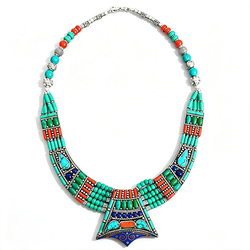 Ethnic Fashion Com - ボヘミアンヴィンテージネックレスコレクション,銅の象眼細工,大きなペンダント,エスニックジュエリー,tnl161