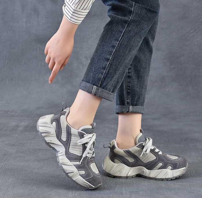 4.5cm エアメッシュスエード本革快適プラットフォームウェ - The Ethnic Fashion のレビューと価格