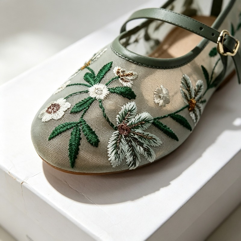 メッシュ刺繍レジャーバレエフラット女性通気性ブランドサンダル - Women'S Ethnic Fashion Brands のレビューと価格