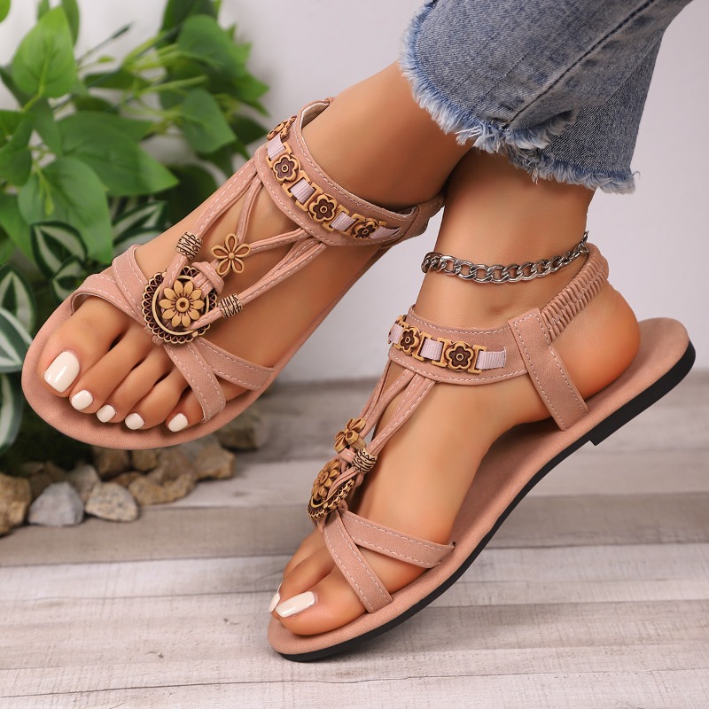 ヴィンテージエスニック風ソフトソールサンダル女性自由奔放に生 - The Ethnic Fashion のレビューと価格