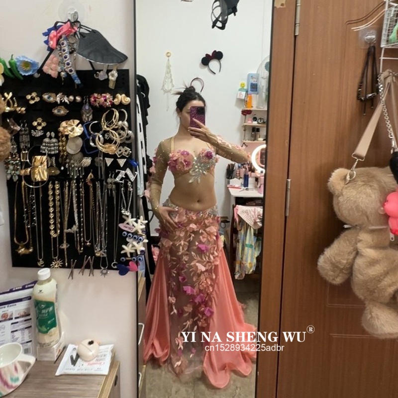 カスタマイズされたベリーダンス衣装パフォーマンス衣装ロングス - Ethnic Fashion India のレビューと価格