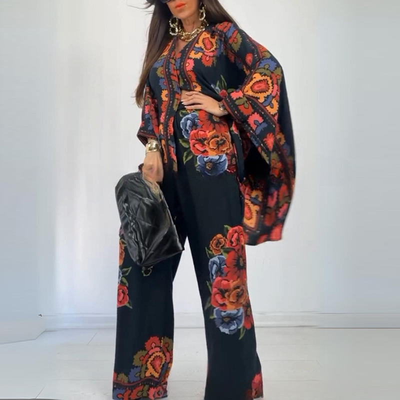 女性のためのエスニックスタイルのプリントシャツとパンツのセッ - Ethnic Fashion For Ladies のレビューと価格