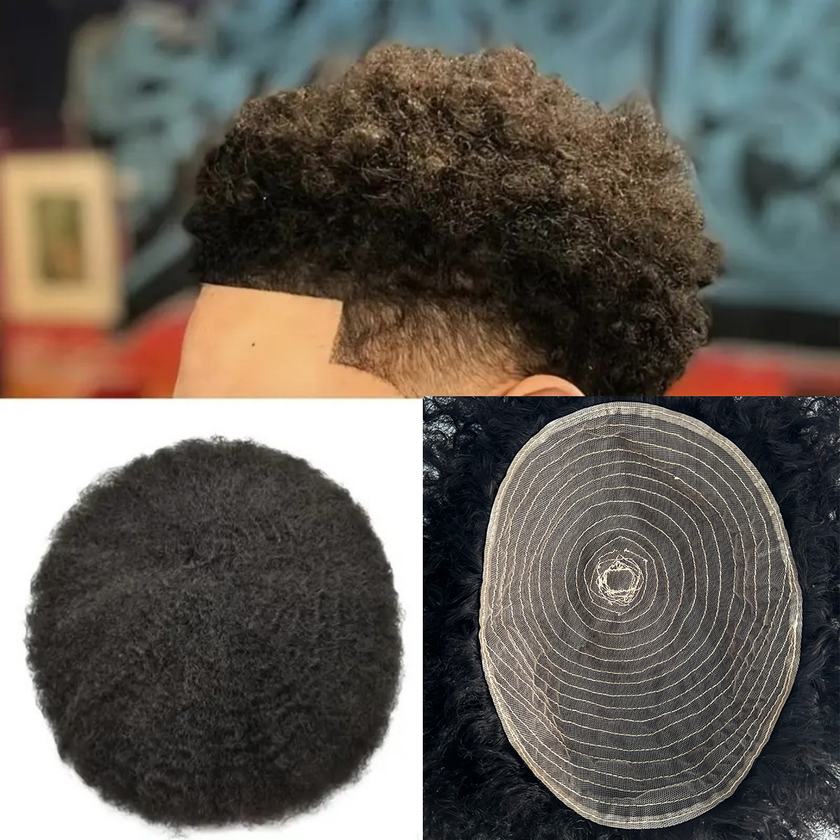 男性用アフロスタイルヘアピースまたは女性用トップピース、機械 - Ethnic Fashion India のレビューと価格