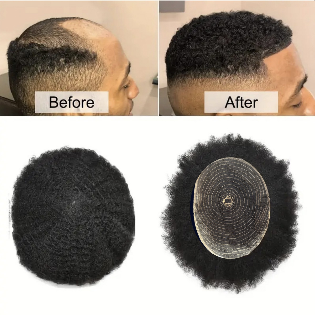 男性用アフロスタイルヘアピースまたは女性用トップピース、機械 - Ethnic Fashion India のレビューと価格