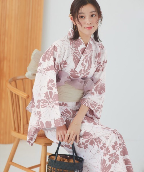 伝統的な浴衣着物綿麻素材ガールズドレスピンクひまわり夏のファ - Ethnic Fashion For Ladies のレビューと価格