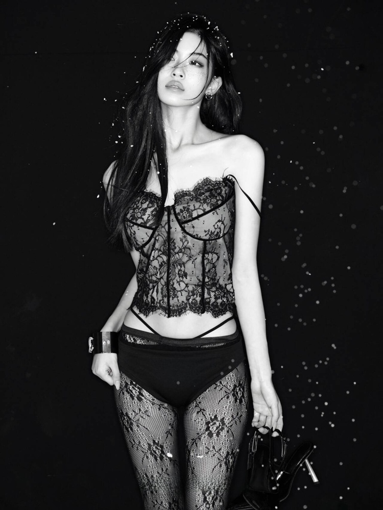 2026年新作ファッショナブルな黒レースポートレートセクシー - Ethnic Fashion For Ladies のレビューと価格