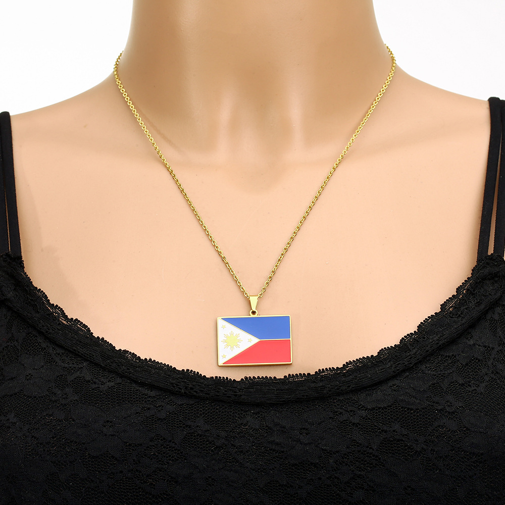 男性と女性のためのステンレス鋼のネックレス,幾何学的なエスニ - Ethnic Fashion Philippines のレビューと価格
